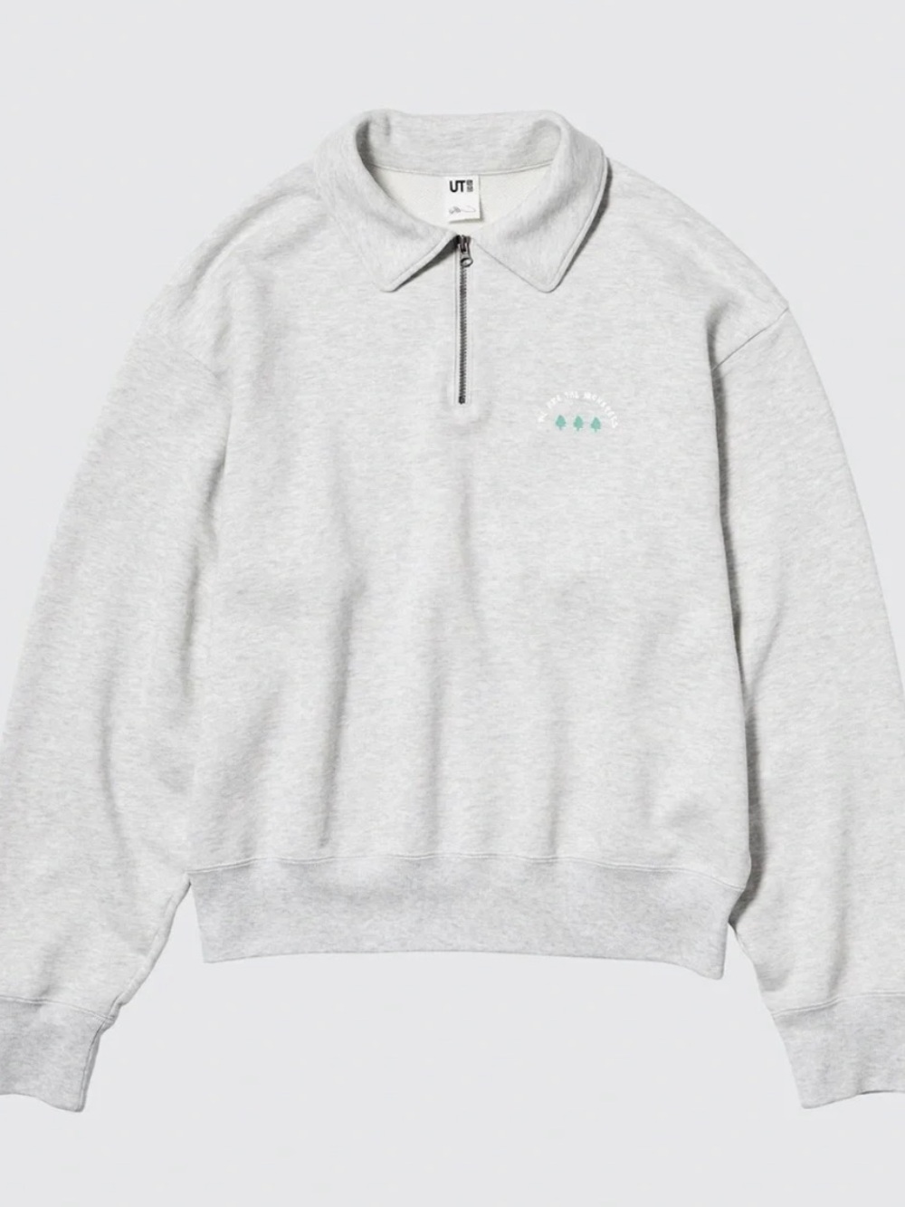 Uniqlo Labubu The Monsters Gray Half-Zip Collar Sweatshirt - Women's